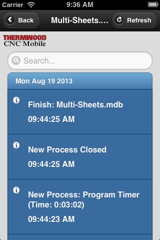 Thermwood CNC Mobile App - Program View