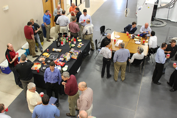 Thermwood dealers and employees socialize during the 2013 Dealer Conference