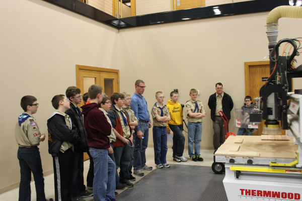 Boy Scouts watch a Thermwood Model 45 in action!