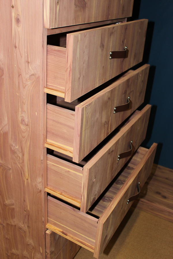 Slot slide drawers from aromatic cedar closet totally made on a Thermwood Cut Center