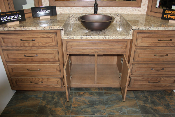 Bath cabinets made on the Thermwood Cut Center