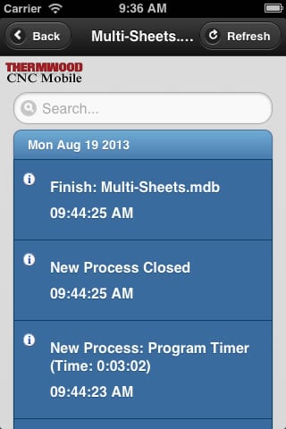 Thermwood CNC Mobile App - Program View