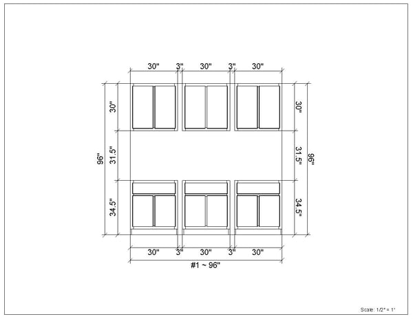 Scaled Prints in Wall Elevation View