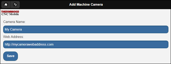 Add a new camera by entering in a name and web address to your hosted web cam