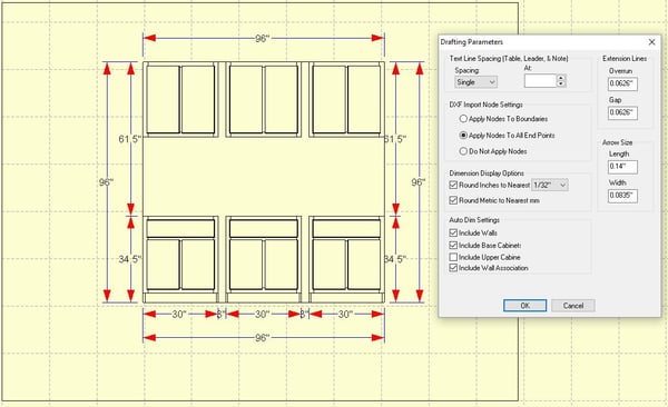 Auto Dimensions for Vertical Walls and Rooms 