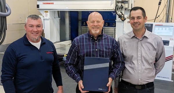 Brent East (Account Manager for Thermwood), Mark Drone (Automation Associated, Inc.) and Mike Iubelt (VP of Sales for Thermwood).