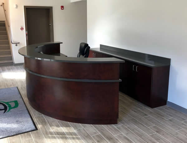 Reception Desk created using the Custom Cuts tools on the Thermwood Cut Center