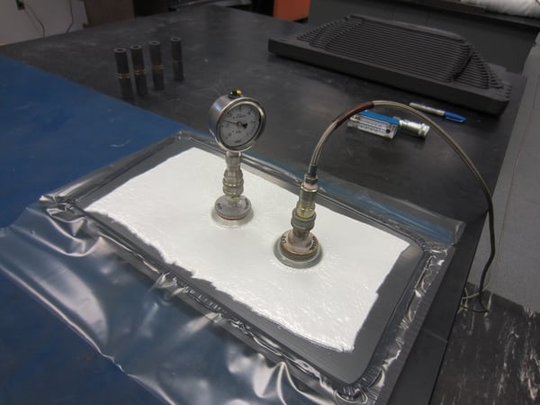 View of LSAM PPS Sample with Vacuum Bag
