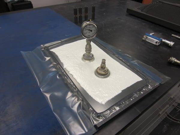 View of LSAM PPS Sample and Vacuum Bag without Vacuum Hose