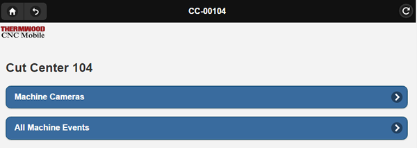 Click Machine Cameras to bring up a lising of all accessible cameras in the app