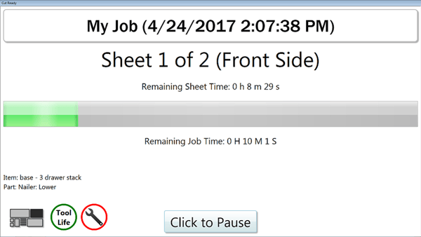 Thermwood Cut Center now adds a more informative run screen interface