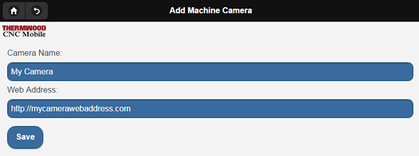 Add a new camera by entering in a name and web address to your hosted web cam Add a new camera by entering in a name and web address to your hosted web cam