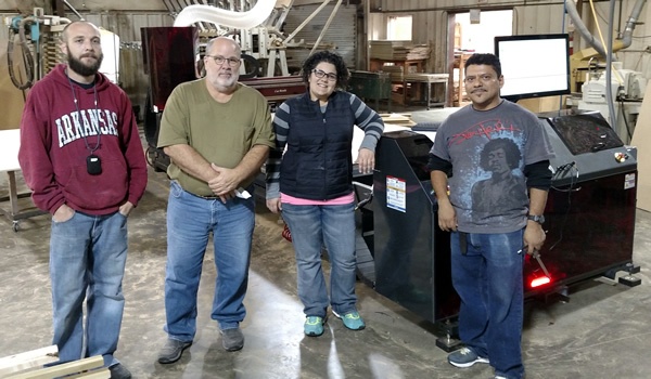 John Allan and the crew at Arkansas Wood Doors with their Thermwood Cut Center John Allan and the crew at Arkansas Wood Doors with their Thermwood Cut Center