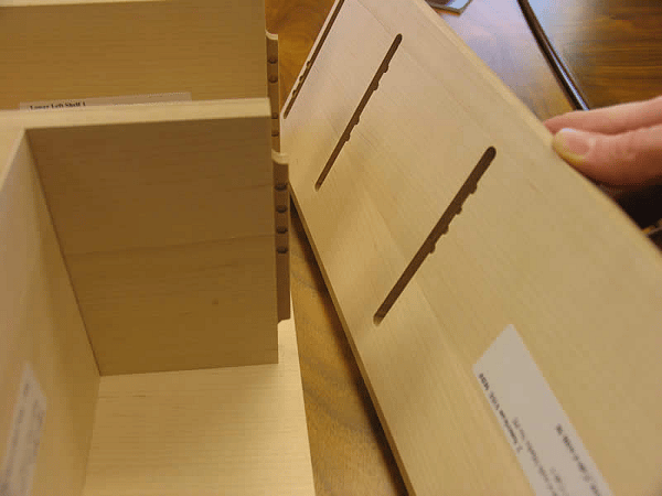 Assembly marks are totally hidden when the cabinet is put together.