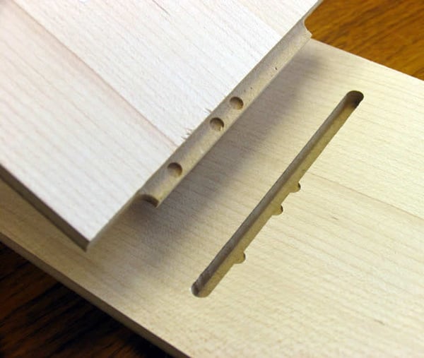 Cabinet parts with assembly marks are easy to put together.