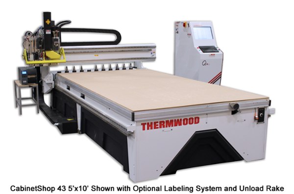 Thermwood CabinetShop 43 5'x10' with Optional Labeling System and Unload Rake