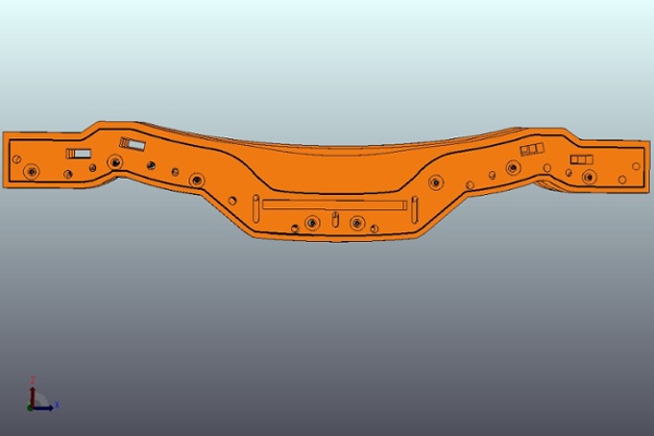 Inner views of layers of the mold with holes and slots in place