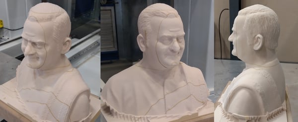 Bust machined on Thermwood 5 Axis Model 90