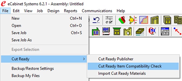 This update allows you to check your user-created eCabinet Systems jobs for Cut Ready compatibility