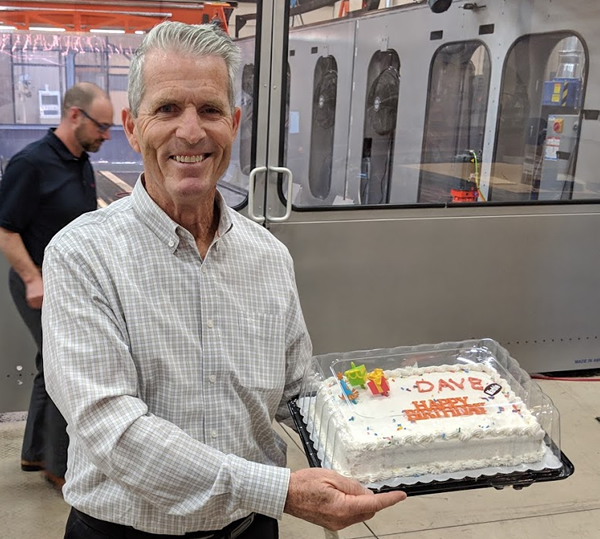 Thermwood dealer Dave White with his Birthday cake!