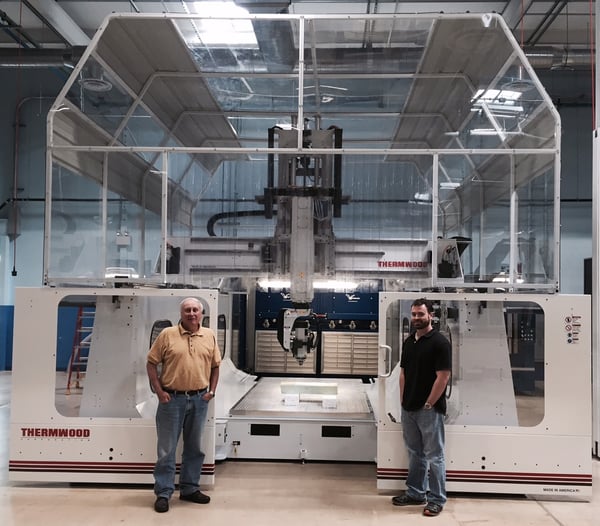 Lenny and Mike with their newly installed Thermwood Model 77 5'x10' 5 Axis CNC Router