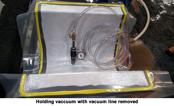 LSAM tool vacuum test - holding vacuum with vacuum line removed