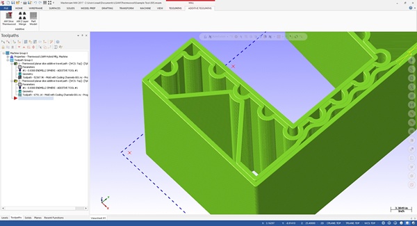 Design interior walls as part of a CAD part design, and have LSAM Print3D automatically recognize these as single bead interior support walls