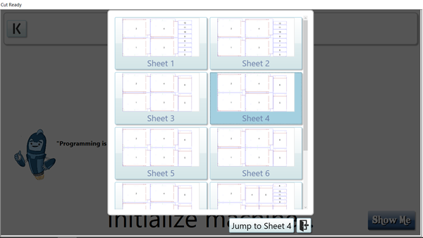 Cut Ready Sheet Jump Dialog