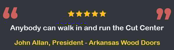 John Allan of Arkansas Wood Doors appreciates how easy the Thermwood Cut Center is to use. John Allan of Arkansas Wood Doors appreciates how easy the Thermwood Cut Center is to use.