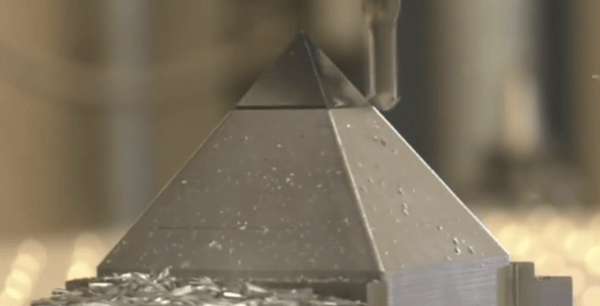 Watch a Thermwood 3 Axis High-Performance Heavy-Duty Model 45 Machine an Aluminum Pyramid