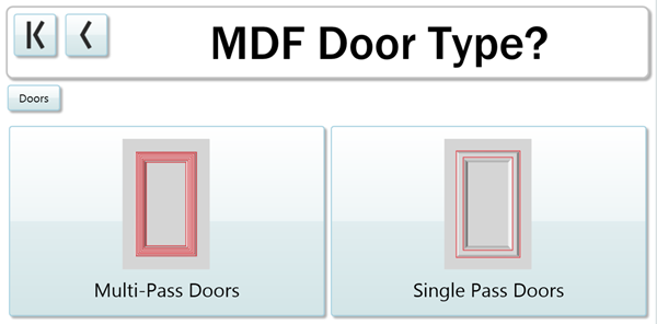 Choosing Muti-Pass or Single Pass Doors in the Cut Center is easy