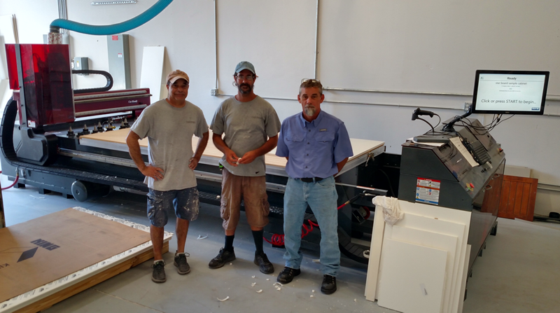 Tim Richardson and the guys of Timberwood Properties with their new Thermwood Cut Center
