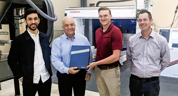 Jose and Pablo Macias (CAM Automatizacion), Andrew Fischer (International Account Manager for Thermwood) and Mike Iubelt (VP of Sales for Thermwood).