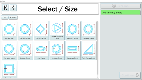 New Shapes and Frames have been added to the Thermwood Cut Center