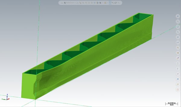 Internal support structure shown on LSAM Print 3D software.